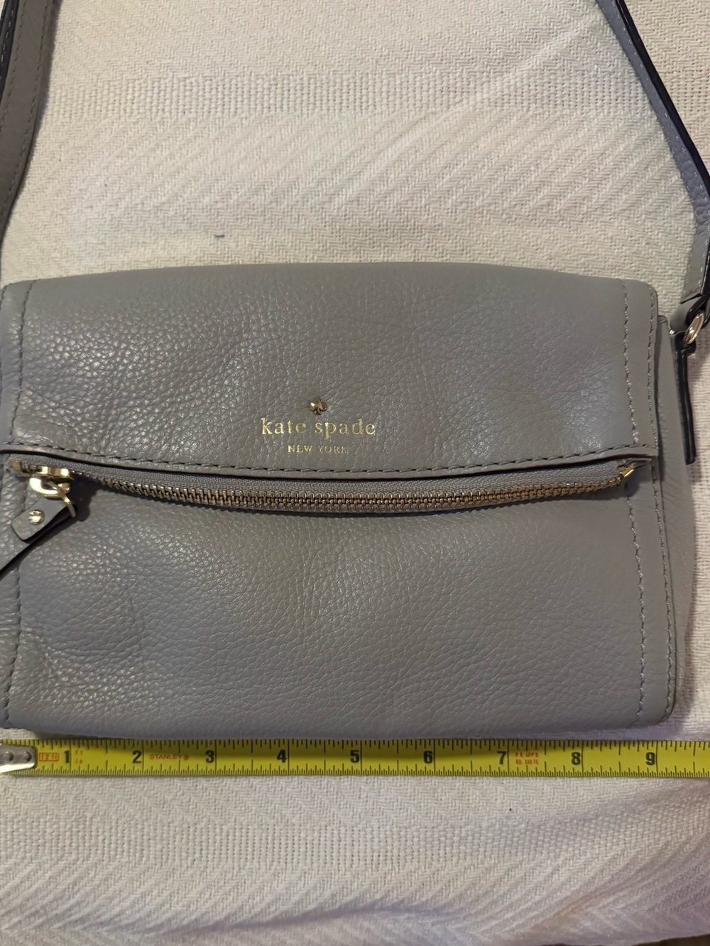 Kate Spade Gray Pebbled Leather Crossbody